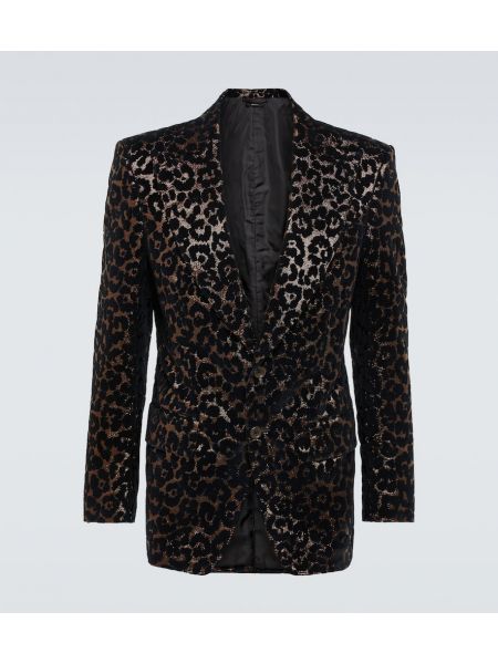 Leopard tryckt smoking Tom Ford brun