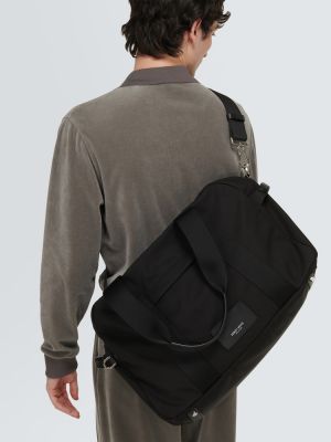 Usnjena potovalna torba Giorgio Armani črna
