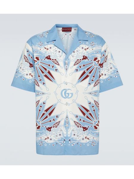 Pamučna košulja s printom Gucci bijela
