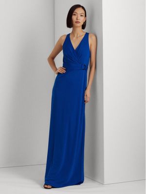 Вечерна рокля slim Lauren Ralph Lauren синьо