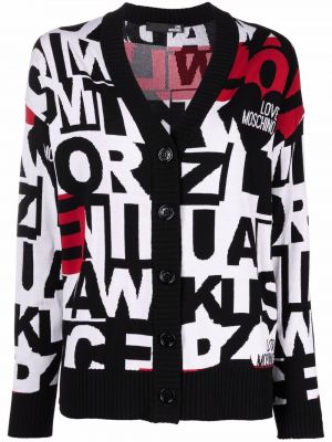 Strikkegenser med print Love Moschino svart