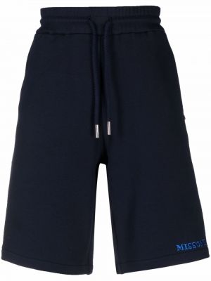 Bombažne kratke hlače iz žakarda Missoni modra