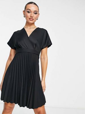 Плиссированное платье миди Closet London черное