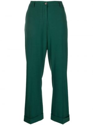 Плисирани прав панталон Fay зелено