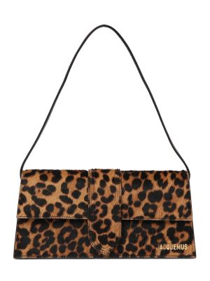 Bolsa de hombro de cuero con estampado leopardo Jacquemus