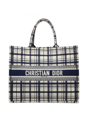 Kockovaná nákupná taška Christian Dior
