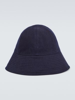 Памучна шапка Jil Sander синьо