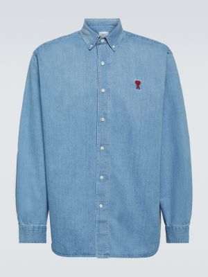 Джинсовая рубашка Ami Paris синяя