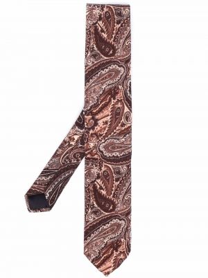 Corbata de cachemir con estampado con estampado de cachemira Lardini marrón