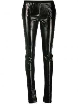 Pantaloni din piele Rick Owens negru