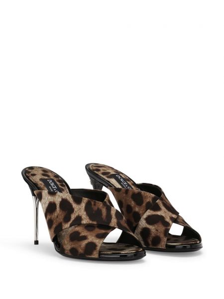 Leopardí mules s potiskem Dolce & Gabbana