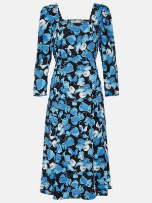 Abito midi a fiori Diane Von Furstenberg blu