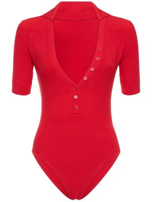 Body en viscose en tricot Jacquemus rouge