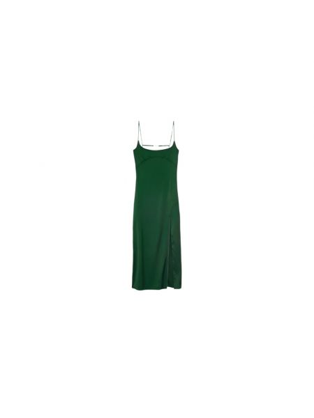 Satynowa sukienka midi Jacquemus zielona