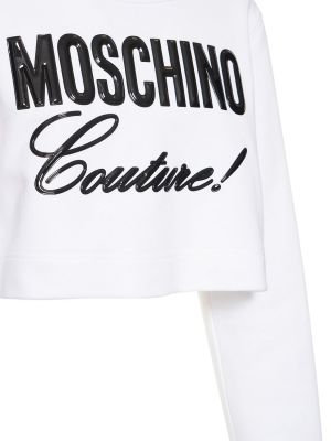 Bavlněný svetr jersey Moschino bílý