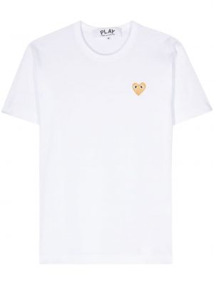 Βαμβακερή μπλούζα με μοτίβο καρδιά Comme Des Garçons Play λευκό