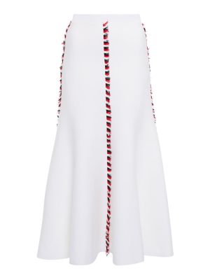 Hedvábné vlněné dlouhá sukně Gabriela Hearst bílé