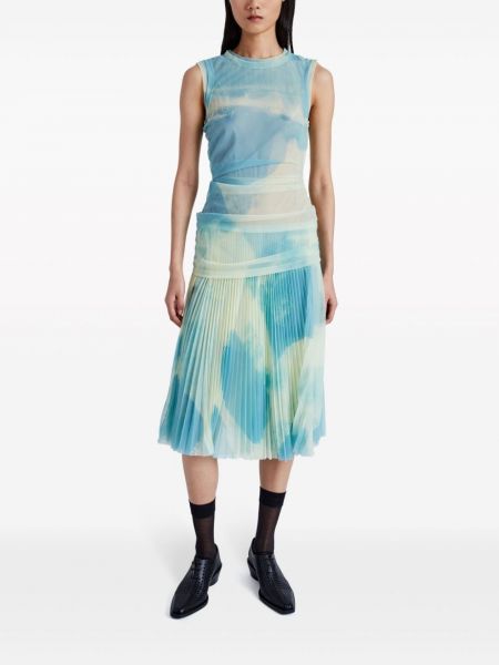 Sukienka midi z nadrukiem w abstrakcyjne wzory Proenza Schouler niebieska