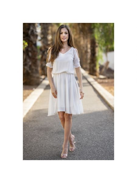 Sukienka mini szyfonowa Awama biała