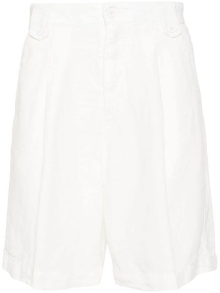 Leinen shorts mit plisseefalten Costumein weiß
