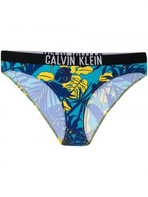 Bikini con estampado con estampado tropical Calvin Klein azul