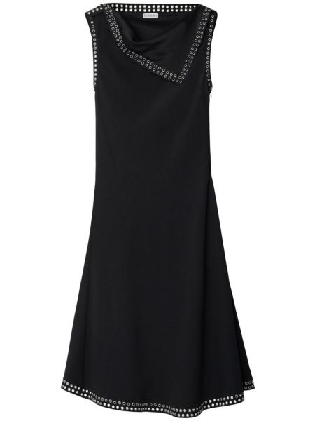 Сатенена рокля Burberry черно