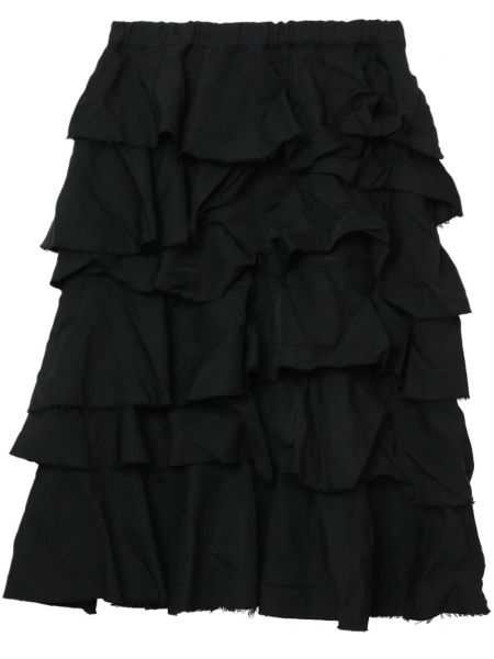 Midi sukňa s volánmi Black Comme Des Garçons čierna
