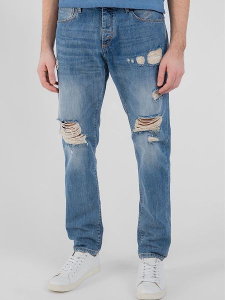 Хлопковые прямые джинсы Antony Morato синие