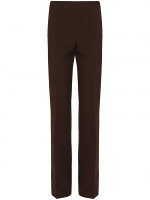 Pantalon droit plissé Ferragamo marron