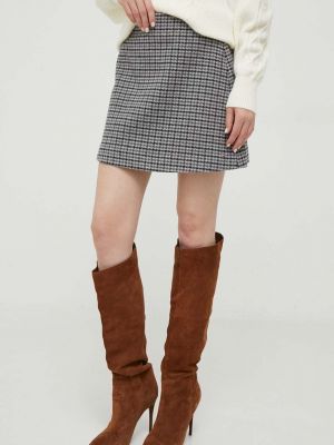 Vlněné mini sukně Tommy Hilfiger šedé