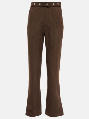 Pantalones rectos de lana Jacques Wei marrón