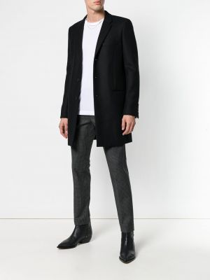 Woll mantel Saint Laurent schwarz