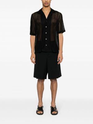 Krajková průsvitná košile Lardini černá
