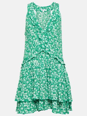 Zelené květinové šaty Poupette St Barth
