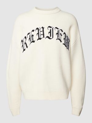 Dzianinowy haftowany sweter Review