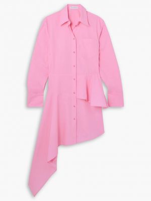 Платье-рубашка с баской Jw Anderson розовое