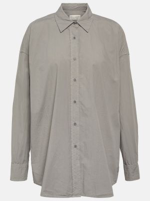 Camicia di cotone oversize Nili Lotan grigio