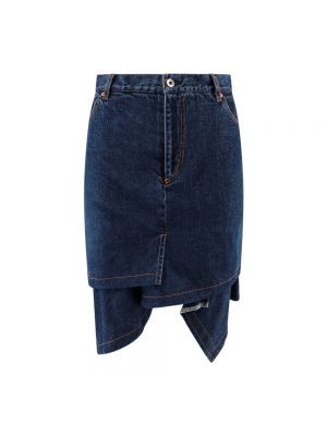 Spódnica jeansowa bawełniana Sacai niebieska