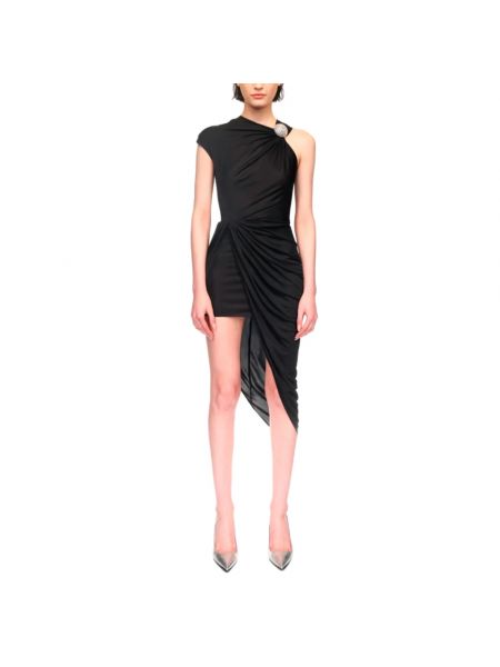 Mini vestido asimétrico David Koma negro