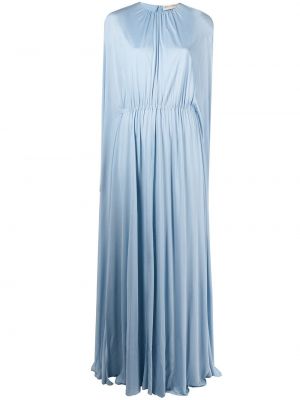 Vestido de noche plisado drapeado Emilio Pucci azul