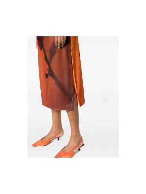 Vestido midi con estampado con estampado abstracto Stine Goya naranja