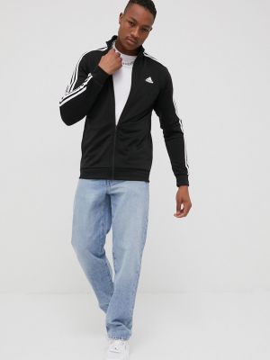 Bluza rozpinana z nadrukiem Adidas czarna