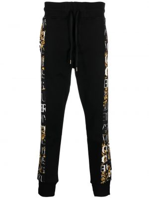 Spodnie sportowe z nadrukiem Versace Jeans Couture czarne