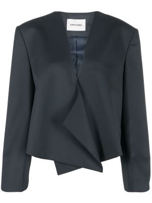 Klassisk asymmetrisk lang blazer Low Classic blå