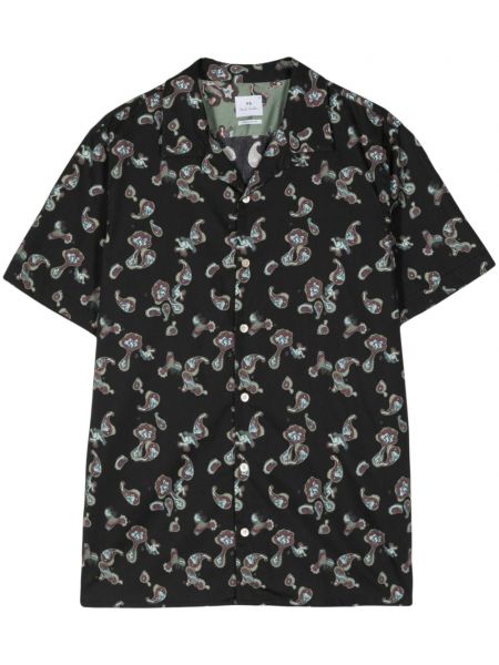 Βαμβακερό πουκάμισο με σχέδιο Ps Paul Smith μαύρο