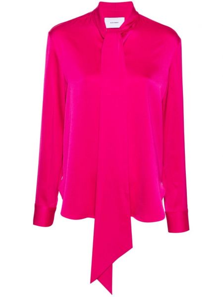 Сатенена блуза с панделка Alex Perry розово