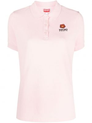 Polo majica s cvjetnim printom Kenzo ružičasta