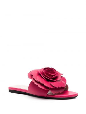 Sandały w kwiatki bez obcasa N°21 różowe