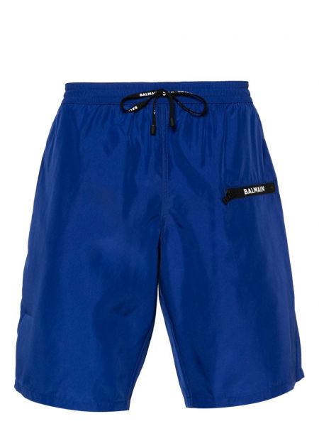 Shorts à imprimé Balmain bleu