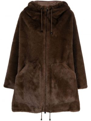 Manteau de fourrure à capuche P.a.r.o.s.h. marron